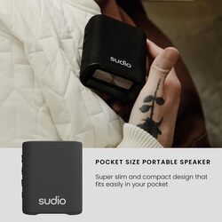 Sudio S2 Bluetooth Speaker with Loud Sound and Deeper Bass Long Playtime IPX5 Waterproof Bluetooth 5.3 TWS Pairing Portable Wireless Compact Speaker for Home, Outdoor