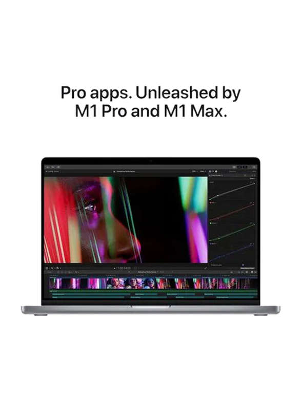 Apple MacBook Pro 2021 Laptop, 14" Liquid Retina XDR Display, Apple M1 Pro Chip 10-Core Processor, 1TB SSD, 16GB RAM, Apple 16-Core Graphics, EN-KB, macOS, Space Grey