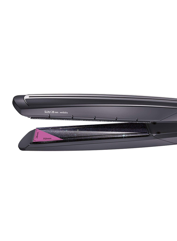 BaByliss 28 mm Flat Iron Slim Protect Wet & Dry Hair Straightener, ST326E, Black