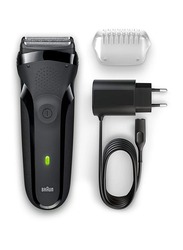 Braun Series 3 300s Rechargeable Electric Shaver, Black