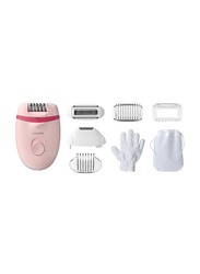 Philips Corded Compact Epilator with Opti-light for Legs, Arms & Underarms, BRE285/00, Pink