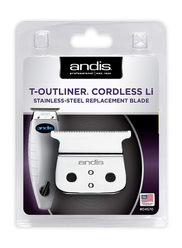 Andis Replacement T-Blade/Cordless T-Outliner Li Replacement T-Blade, Silver