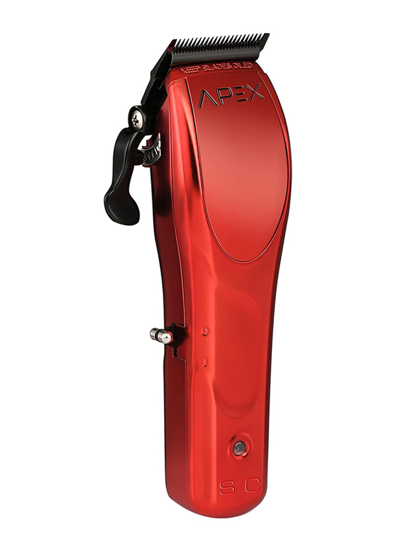 Stylecraft Rechargeable Super-Torque Apex Professional Metal Hair Clipper, Red