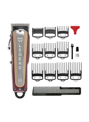 Wahl 5 Star Cordless Legend Professional Hair Clippers Haircutting Kit with Adjustable Taper Lever & Crunch/Wedge Blades, Red