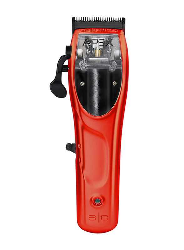 Stylecraft Rechargeable Super-Torque Apex Professional Metal Hair Clipper, Red