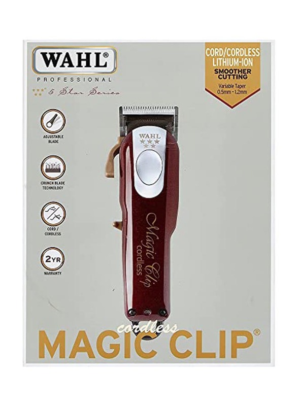 Wahl Magic Clip Cordless Professional Clipper, Red