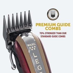 Wahl 5 Star Cordless Legend Professional Hair Clippers Haircutting Kit with Adjustable Taper Lever & Crunch/Wedge Blades, Red
