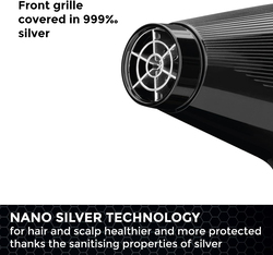Gammapiu Gamma+ G-Tronic Dual Ionic 2500 Professional Hair Dryers Infinite Power, NA4322iB, Black