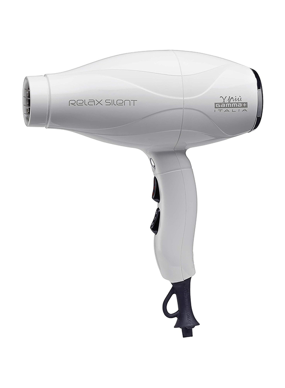 Gamma Piu Relax Silent Hair Dryer, White