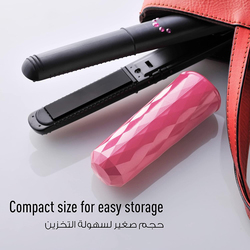 Panasonic Ceramic Compact Hair Straightener Curler, Eh-Hv11, Black/Pink