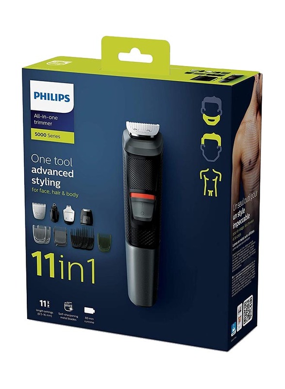 Philips 5000 Series 11-in-1 Multigroom Grooming Kit, MG5730/13, Black
