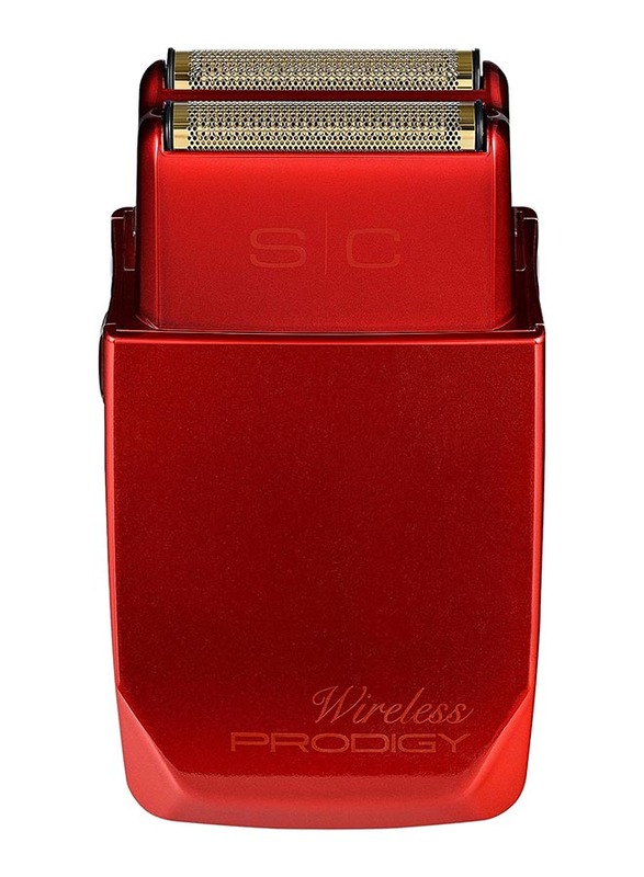 Stylecraft Wireless Prodigy Professional Hypoallergenic Gold Foil Shaver with Cap, Red