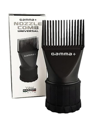 Gamma+ Professional Hair Dryer Nozzle with 32 Teeth Comb Attachment, GPNOZB, Black