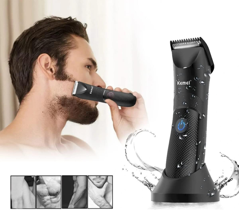 Kemei New Professional Body Hair Trimmer, KM-1838, Black