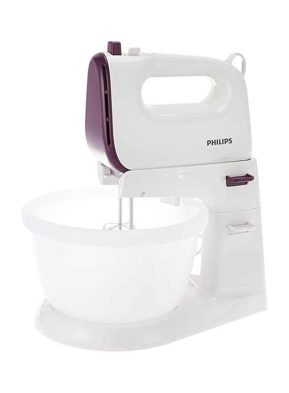 Philips 3L Daily Mixer with Bowl, 400W, HR3745/11, White/Purple