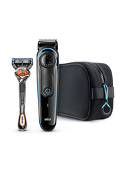 Braun Beard Trimmer with Gillette Fusion5 ProGlide Razor Set, BT3940TS, Black