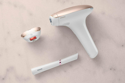 Philips Lumea Advanced Ipl Hair Removal Device with 2 Attachment Complimentary Facial Hair Remover Touch-Up Trimmer 3 Pin, Bri92160, White