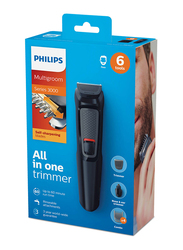 Philips Multigroom Series 3000 6-in-1 Grooming Kit, MG3710/33, Black