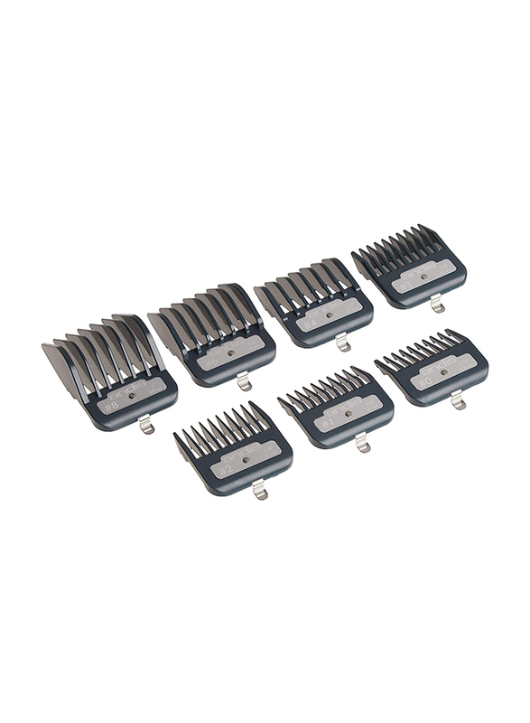 Andis Master Series Metal Hair Clipper Attachment Set, 7-Piece, Black