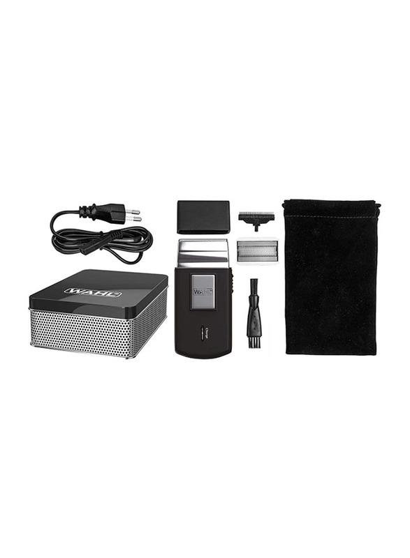 Wahl Cordless & Rechargeable Mobile Travel Shaver, 3615-1027, Black/Silver