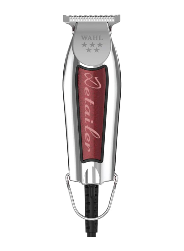 Wahl Detailer AC Mains Trimmer With Extra Wide Blade, Silver/Red