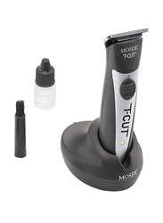Moser T-Cut Professional Cord-Cordless Trimmer with T-Blade, 1591-0170, Black/Silver