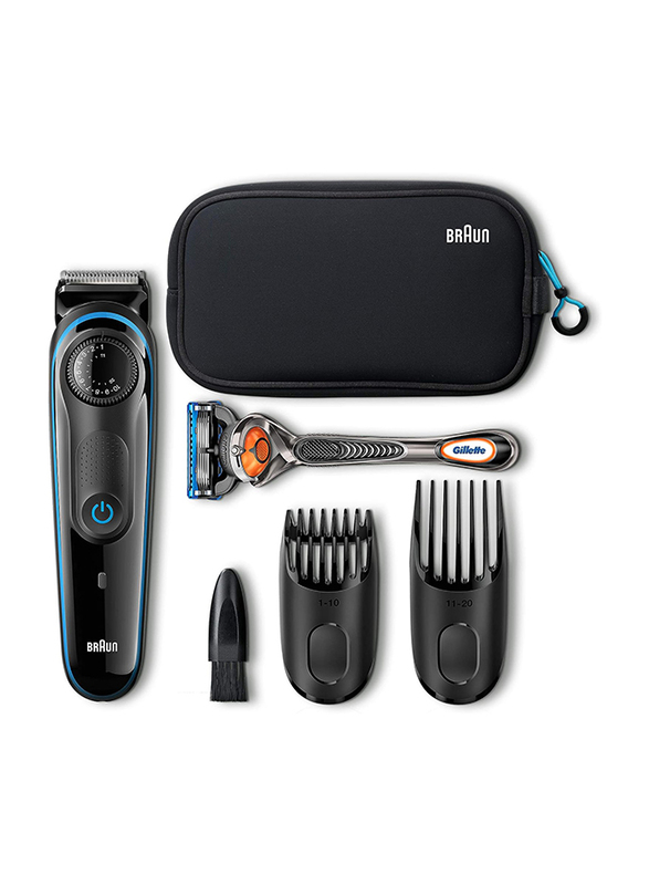 Braun Beard Trimmer with Gillette Fusion5 ProGlide Razor Set, BT3940TS, Black