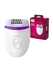 Philips Satinelle Essential Corded Compact Epilator, BRE225/01, White/Purple