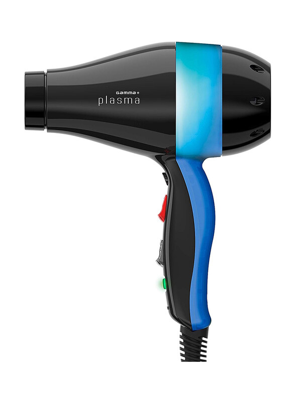 

Gammapiu Plasma Gamma+ Professional Powerful Hair Dryer with Active Oxygen Activator, Black/Glossy Blue