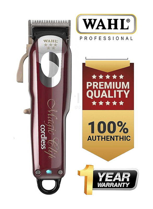 Wahl Professional 5 Star Magic Clip Cord/Cordless Hair Clipper for Barbers & Stylists & Home, Red