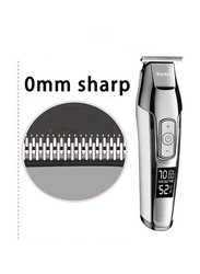 Kemei Men's LCD Display Wireless Cordless & USB Rechargeable Electric Professional Baldheaded Hair Trimmer, Grey
