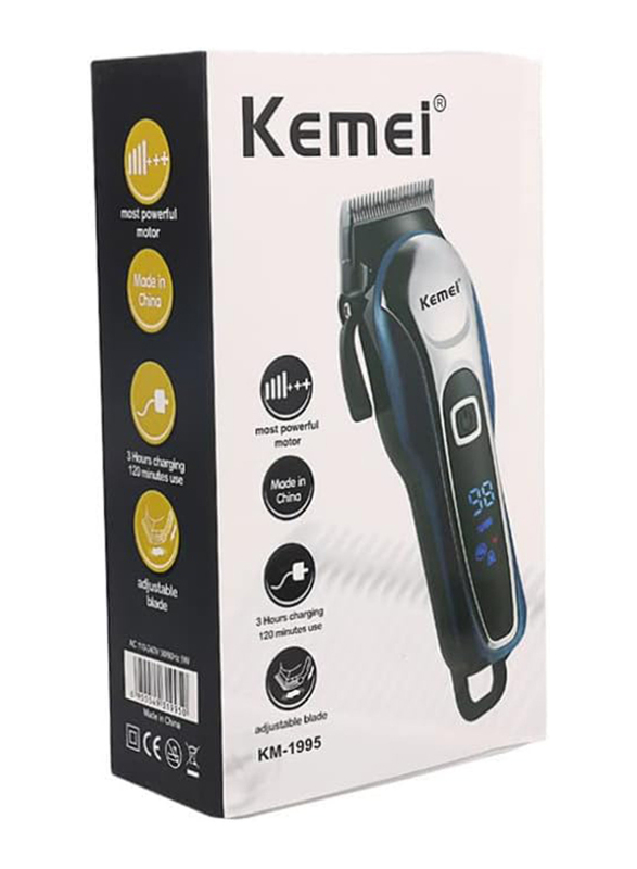 Kemei Electric Professional Hair Clipper, KM-1995, Blue/Silver