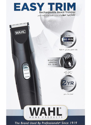 Wahl Easy Cordless Trim Rechargeable Beard Trimmer with 10 Cutting Lengths, Precision Blades Multipurpose Trimmer, Acculock 5 position Guide Comb, Black