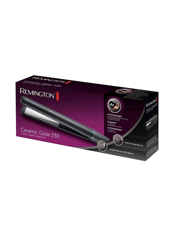 Remington 30cm Ceramic Glide 230 Hair Straightener, RES3700, Black