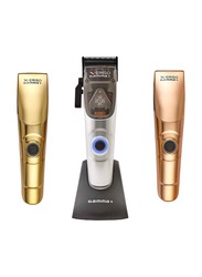 Gamma+ X-Ergo Professional Cordless Clipper 9V Microchipped Magnetic Motor with 3 Custom Lids in Matte Chrome, Multicolour