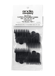 Andis Snap-On T-Blade Attachment with 4 Comb Set, Suitable for Hair Clipper Trimmer, Professional Use, Easy Clean, Long-Lasting, 4-Piece, Black