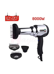 Enzo 8000W Professional Hair Dryer, Silver/Black