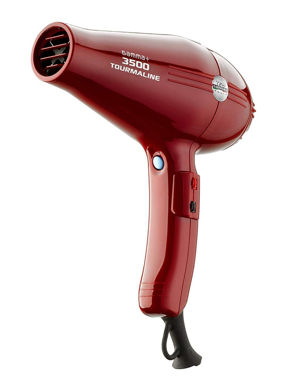 Gamma+ 3500 Ionic Hair Dryer with Powerful AC Motor, Tourmaline Technology, Red
