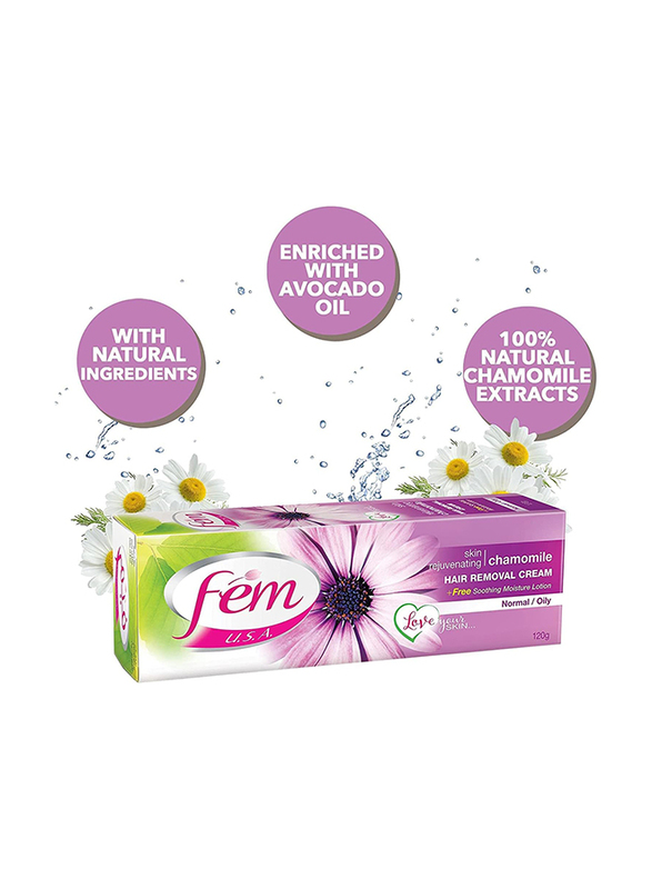 Fem U.S.A. Chamomile Hair Removal Cream for Rejuvination, 120gm