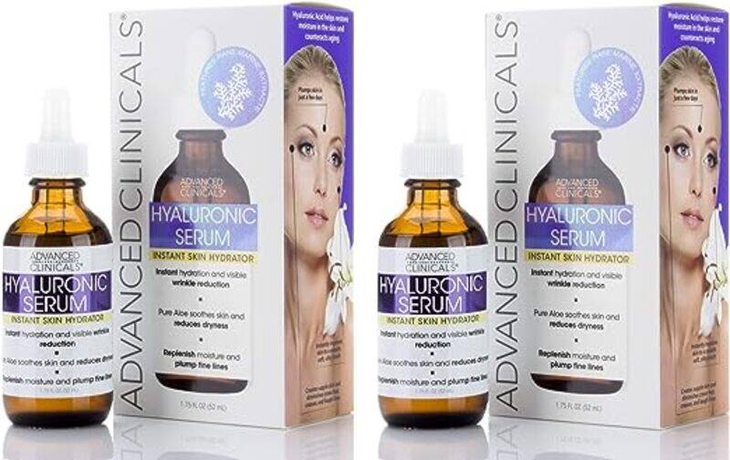 

Advanced Clinicals Hyaluronic Acid Anti Aging Face Serum, 2 x 52ml