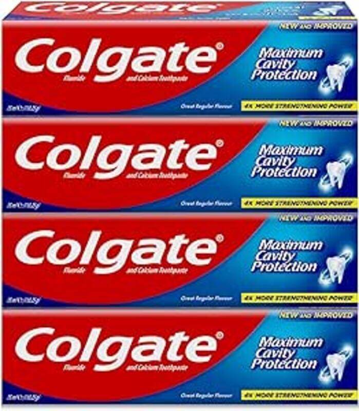 

Colgate Maximum Cavity Protection Toothpaste, Great Regular Flavour, 4 x 75 ml