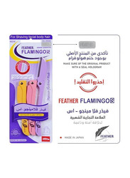 Feather Flamingos Lady's Razor, 3 Pieces, Multicolour