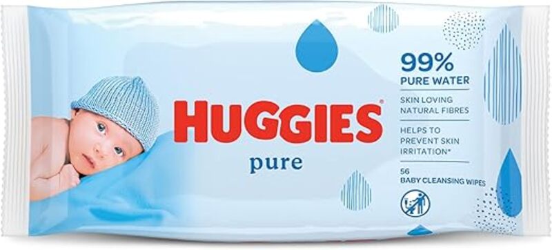 

Huggies Pure Baby Wipes, 99% Pure Water Wipes, 6 Pack x 56