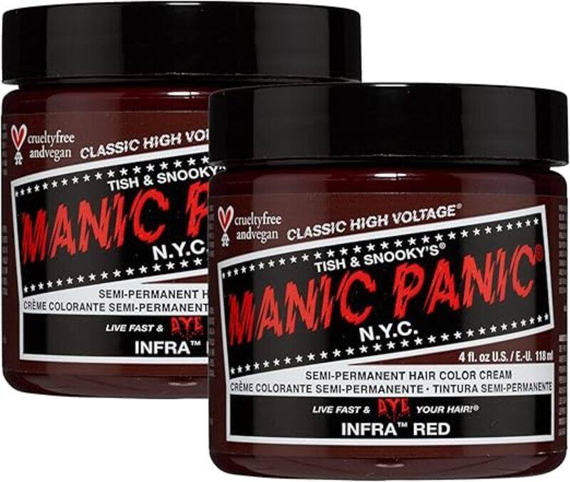 

Manic Panic Semi-Permament Hair Color Cream Infra Red, 2 x 118ml (4 fl oz)