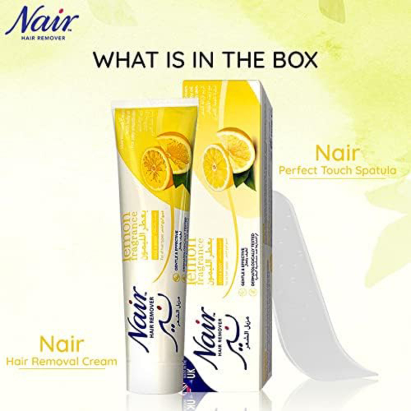 Nair Lemon Fragrance Hair Removal Cream with Baby Oil, 110gm