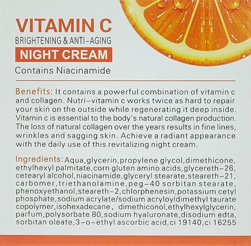 Dr. Rashel Vitamin C Brightening & Anti-Aging Night Cream, White 50gm