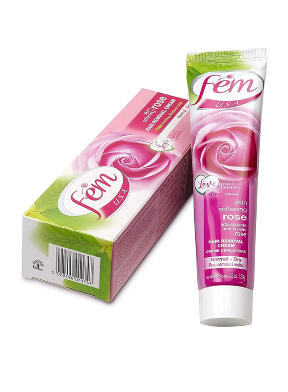 Fem U.S.A. Rose Hair Removal Cream for Softening Skin, 2 x 120gm