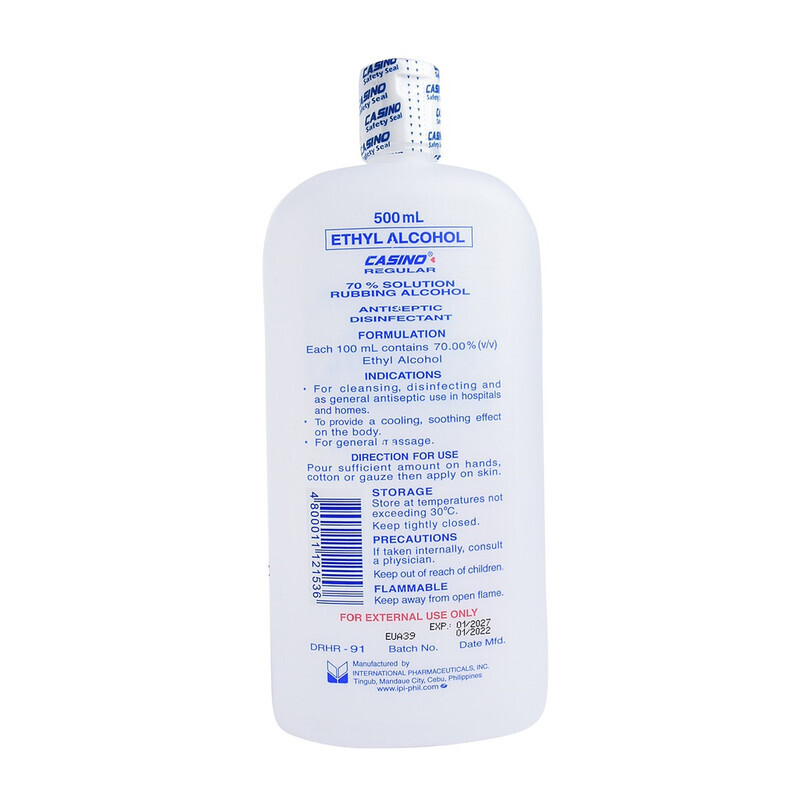 Casino Ethyl Alcohol 70% Solution Regular, 500ml