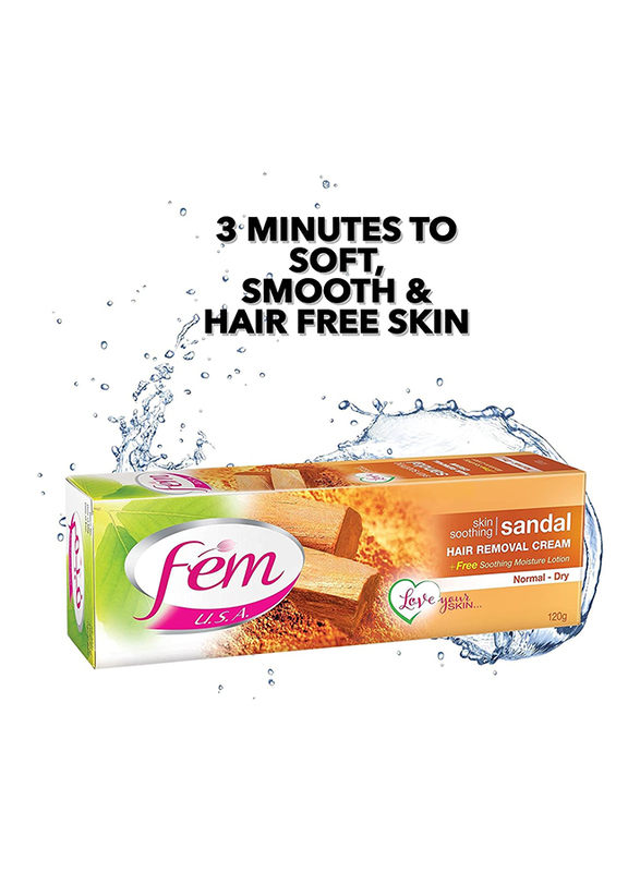 Fem U.S.A. Sandal Hair Removal Cream for Soothing Skin, 2 x 120gm