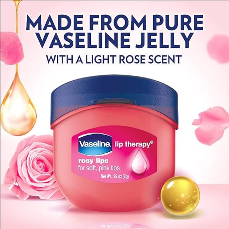 Vaseline Lip Therapy Rosy Lips Balm Pink, 0.25 Oz (7gm)